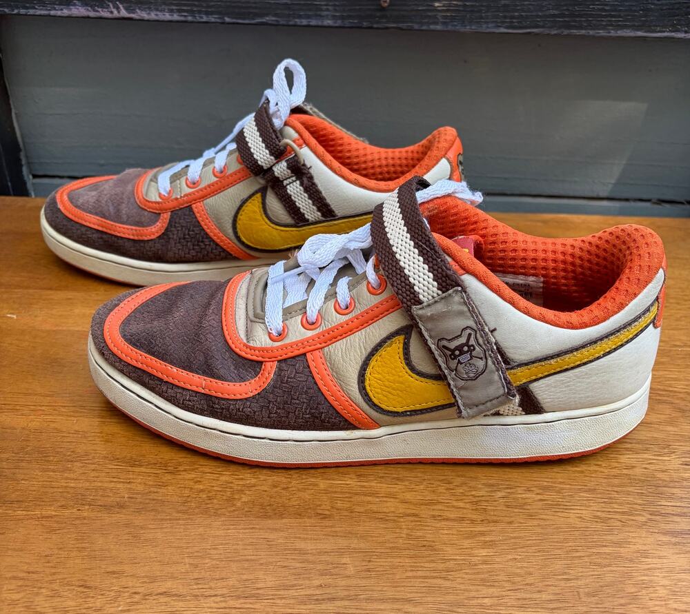 Nike Vandal Low Premium Brown Orange Yellow Strap Sneakers Men US 10 312456-271